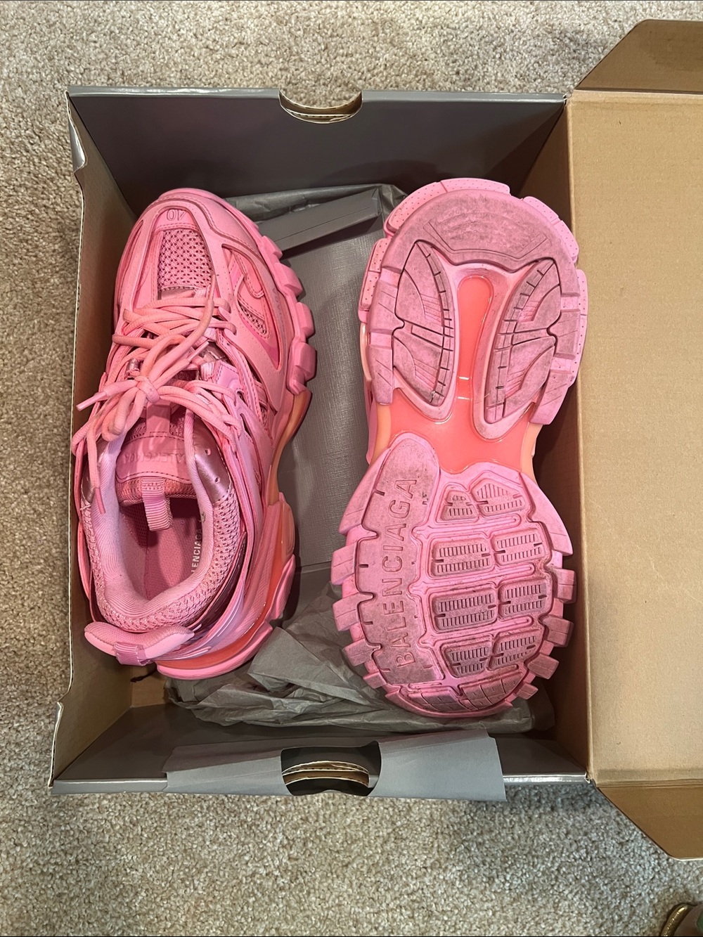 Balenciaga Kids Pink Chunky Triple-S Inspired Sneaker